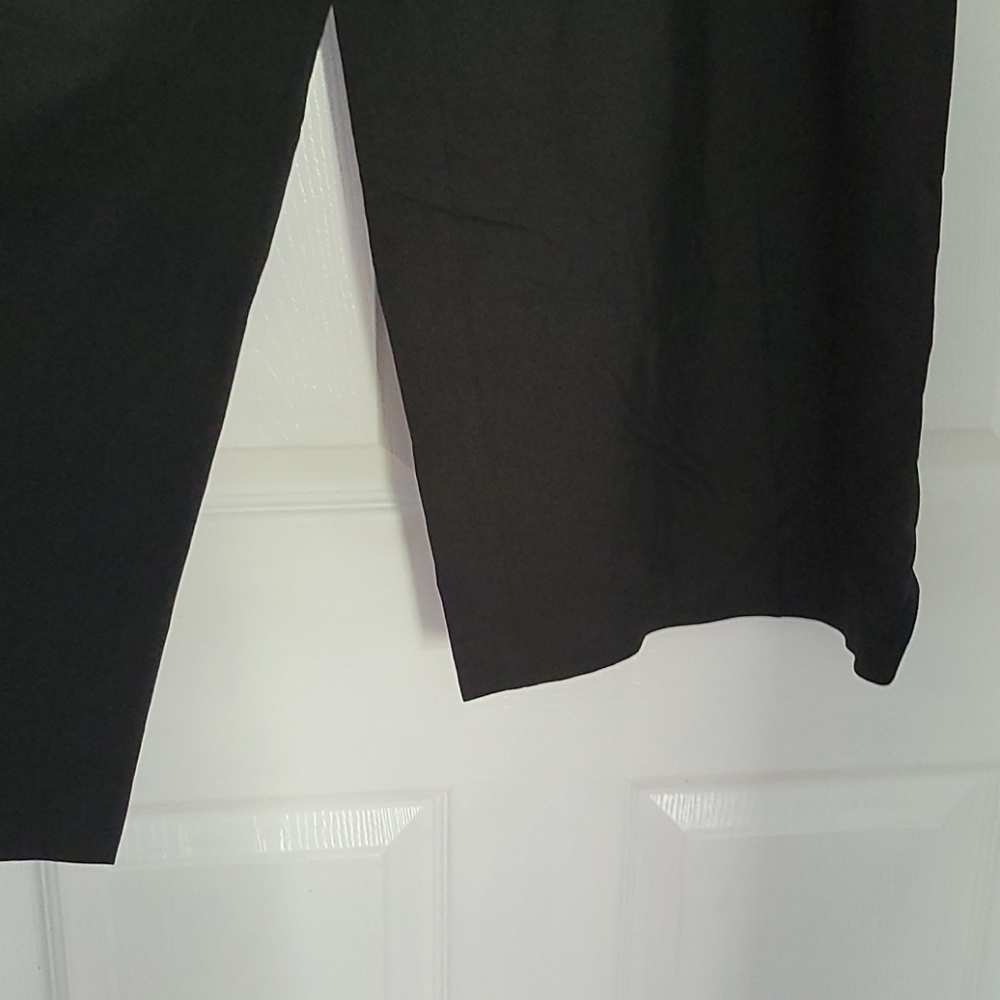 BLACK SILK WIDE LEG PANTS - Picture 2 of 3